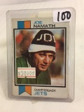 Collector Vintage 1973 TOPPS #400 JOE NAMATH NEW YORK JETS VINTAGE FOOTBALL SPORT CARD