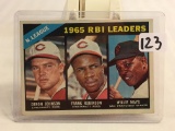 Collector Vintge 1966 Topps #219 1965 N L RBI Leaders Deron Johnson Frank Robinson & Willie Mays