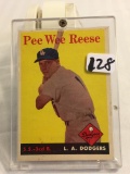 Collector Vintage 1958 Topps Pee Wee Reese #375 L.A. Dodgers Baseball Sport Trading Card