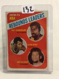Collector Vintage 1971 Topps NBA Rebounds Leaders #142 Hall of Fame Sport Baseball Trading card