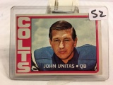 Collector Vintage 1972 Topps Football #165 John Unitas Baltimore Colts Football Sport Trading Card