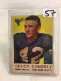Collector Vintage 1959 Topps Football # 65 Chuck Conerly  New York Giants Football Sport Card
