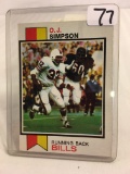 Collector Vintage 1973 Topps #500 NFL Football Card Running Back Bills Sport Trading Card