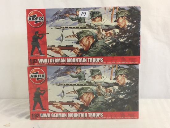 Lot of 2 New Sealed Plastic Airfix WWII German Mountain Troops 1/32 Scale Actual Size Figures