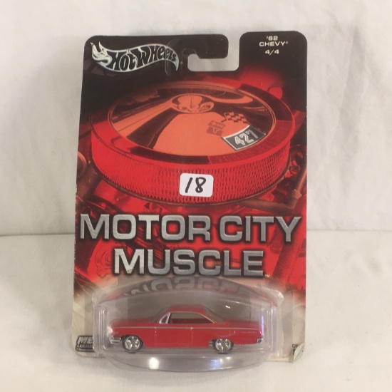NIP Collector Hot wheels '62 Chevy 4/4 Motor City Muscle 1/64 Scale DieCast Metal