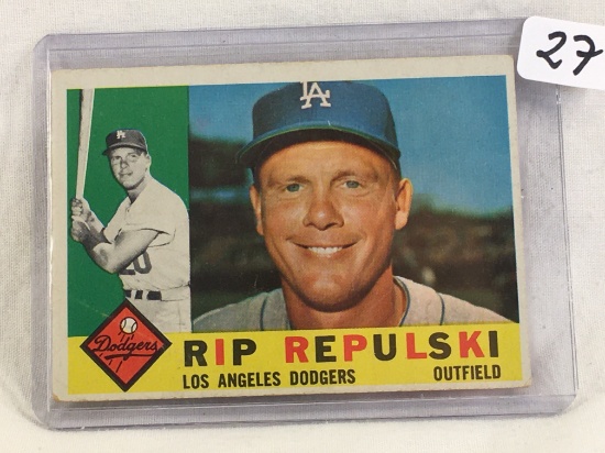 Collector Vintage T.C.G. Sport Baseball Trading Card Rip Repulski #265 L.A. Dodgers Card
