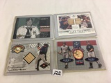 Lot of 4 Pieces Collector Sport Baseball Game-Used Jersey & Bat Card Assorted Players
