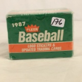 Collector New Sealed Plastic Vintage 1987 Fleer Baseball Logo Stickers & Updated Trading Cards