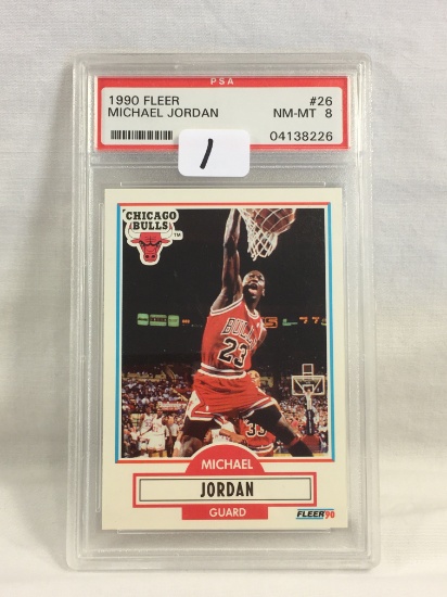 Collector PSA Graded 1990 Fleer Michael Jordan #26 NM-MT 8 Chicago Bulls #04138226