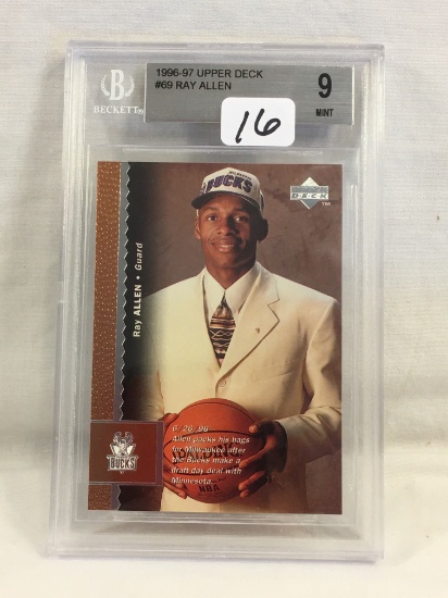 Collector Beckett 1996-97 Upper Deck Ray Allen #69 9 Mint Buck Sports Card