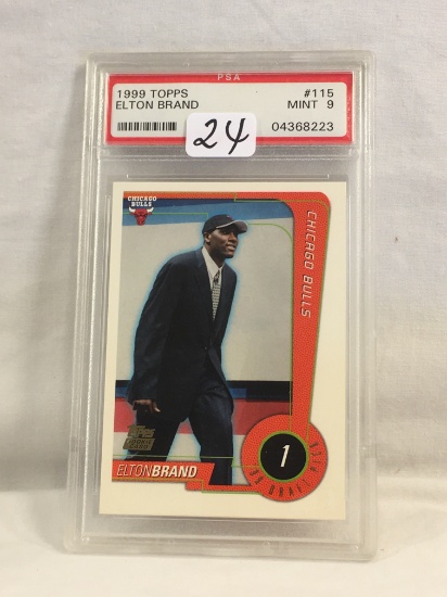 Collector PSA 1999 Tops Elton Brand  #115 Mint 9 Chicago Bulls #04368223 Sports Card