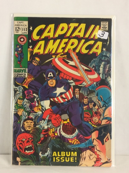 Collector Vintage Marvel Comics Captain America Comic Book No.112