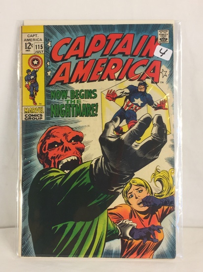 Collector Vintage Marvel Comics Captain America Comic Book No.115