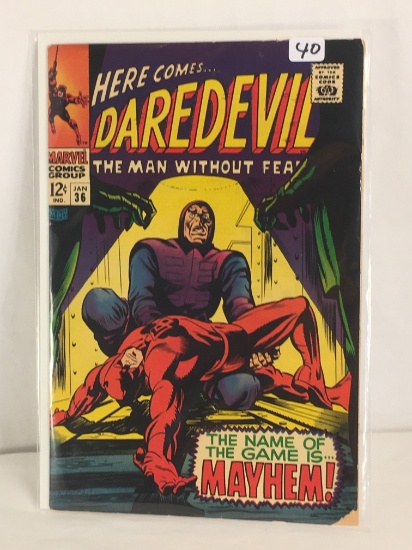 Collector Vintage Marvel Comics Daredevil The Man Without Fear Comic Book No.36