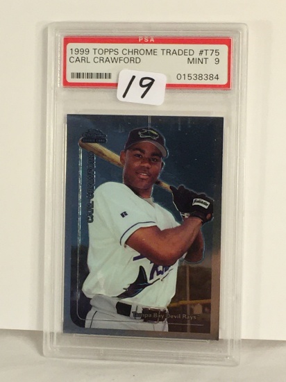 Collector PSA Graded 1999 Topps Chrome Traded #T75 Carl Crawford #01538384 Baseball Card
