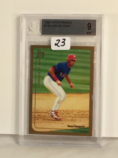 Collector Beckett Graded 1999 Topps Traded #T46 Carlos Pena 9 Mint Baseball Card #0001882593