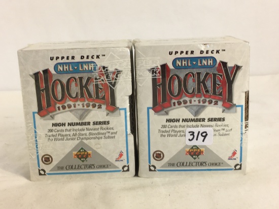 Lot Of 2 Collector NIB Factory Sealed Upper Deck NHL-LNH 1991-1992 Hockey Trading Cards