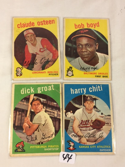 Lot of 4 Pieces Collector Vintage Sport Baseball Cards Assorted Team & Player Cards - See Pictures