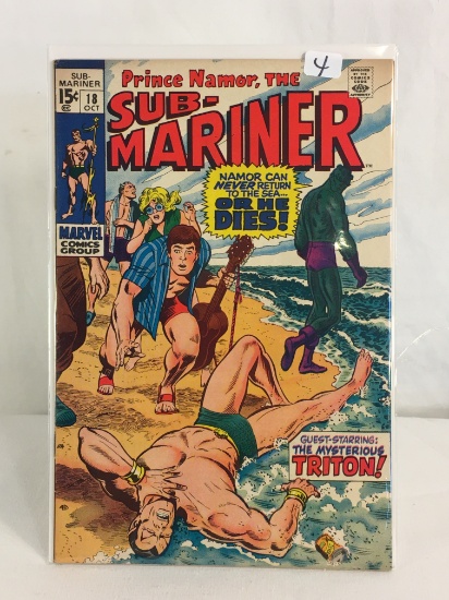 Collector Vintage Marvel Comics Prince Namor, The Sub-Mariner Comic Book No.18