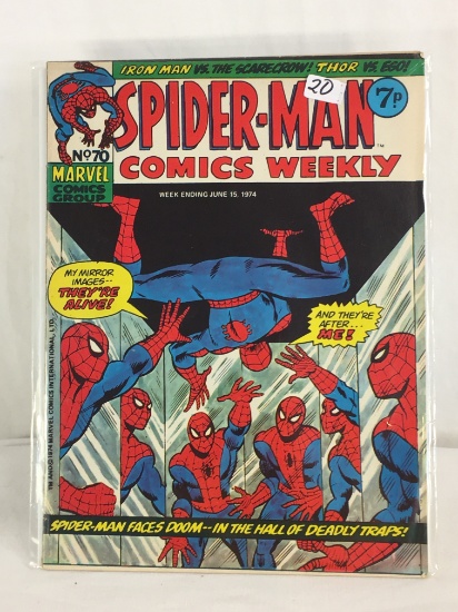 Collector Vintage Marvel Comics Group Spider-Man Comics Weekly #70 June 1974