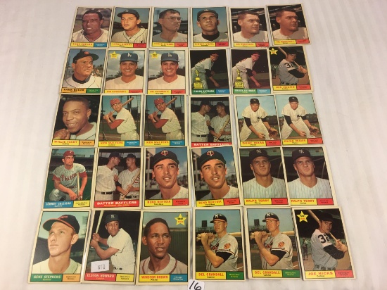 Lot of 30 Collector Vintage Baseball Sport Trading Cards  Assorted Players and Sport Cards