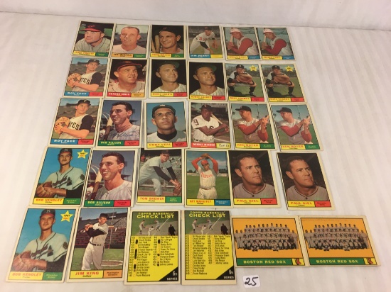 Lot of 30 Collector Vintage Baseball Sport Trading Cards  Assorted Players and Sport Cards