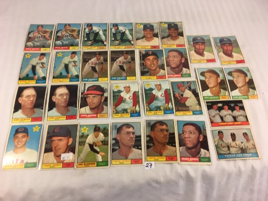 Lot of 30 Collector Vintage Baseball Sport Trading Cards  Assorted Players and Sport Cards