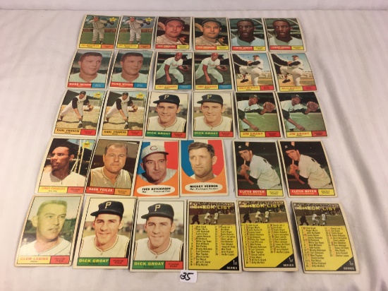 Lot of 30 Collector Vintage Baseball Sport Trading Cards  Assorted Players and Sport Cards