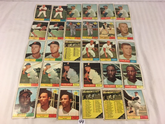Lot of 30 Collector Vintage Baseball Sport Trading Cards  Assorted Players and Sport Cards