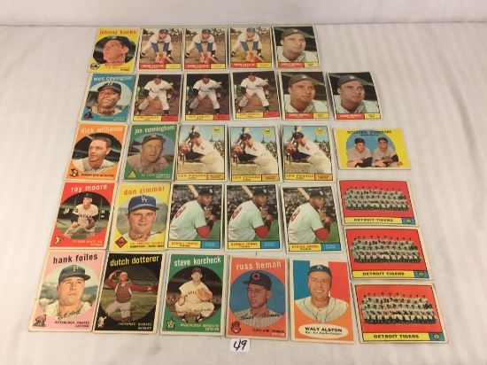 Lot of 30 Collector Vintage Baseball Sport Trading Cards  Assorted Players and Sport Cards