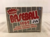 New Sealed Box 1989 Fleer Baseball Logo Stickers and Updated Trading Cards