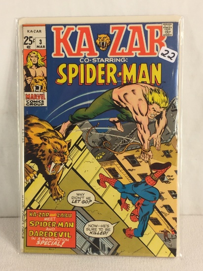 Collector Vintage Marvel Comics Ka-zar CO-Starring Spider-man Comic Book No.3