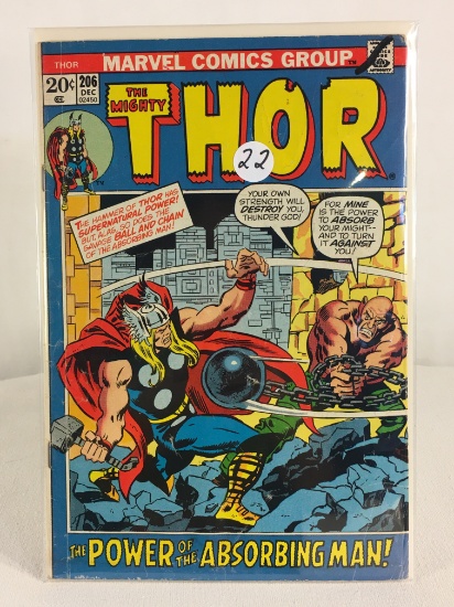 Collector Vintage Marvel Comics The Mighty Thor Comic Book No.206