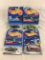 Lot of 4 Pcs Collector NIP Hotwheels Assorted Designs  1/64 Scale Die Cast And Plastic Parts