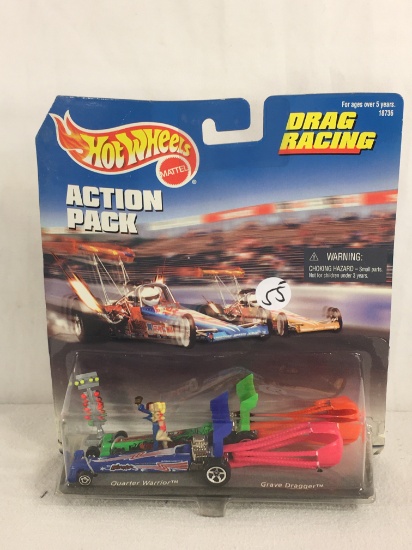 Collector Hot wheels Mattel Action Pack Drag Racing Quarter Warrior & Grave Dragger