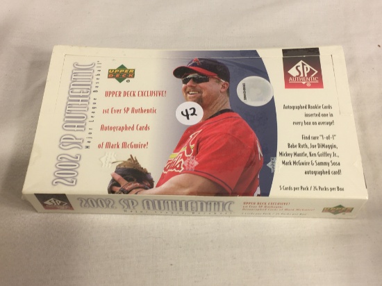 New Factory Sealed Box 2002 Upper Deck SP Authentic Major League Baseball SPoprt Trading Cards