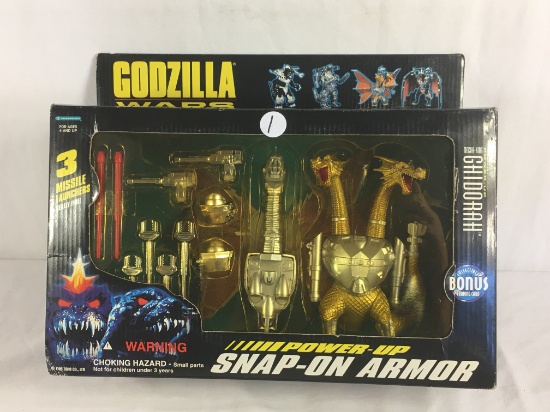 Collector Godzilla Wars Power -up Snap-on Armor Chidorah Action Figure 12.5x8" Box