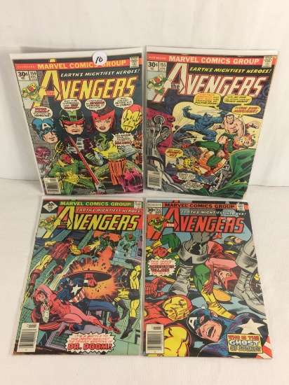 Lot of 4 Collector Vintage Marvel The Avengers Comic Books No.154.155.156.157.