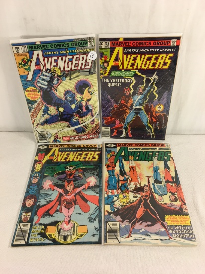 Lot of 4 Collector Vintage Marvel The Avengers Comic Books No.184.185.186.187.