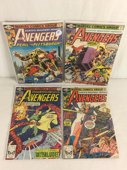 Lot of 4 Collector Vintage Marvel The Avengers Comic Books No.192.193.194.195.