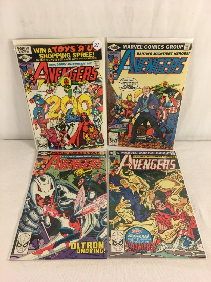 Lot of 4 Collector Vintage Marvel The Avengers Comic Books No.200.201.202.203.