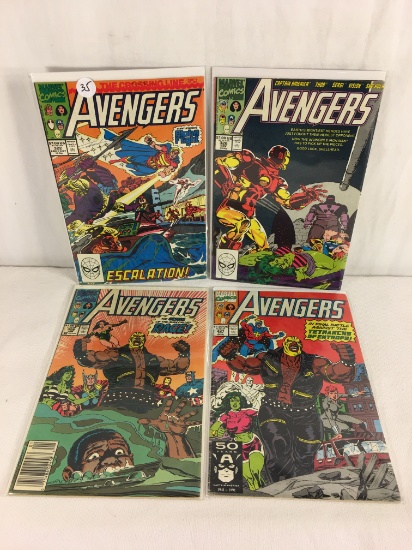 Lot of 4 Collector Vintage Marvel The Avengers Comic Books No.322.326.328.331.