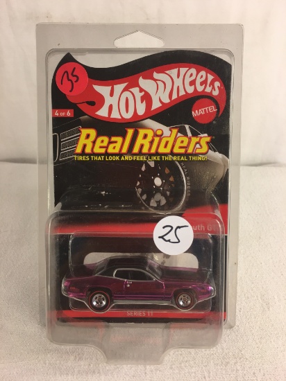 Collector Hotwheels Red Liners Real Riders Plymouth GTX 1/64 SC Die Cast Car