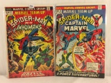 Lot of 2 Collector Vintage Marvel Comics Marvel Team-Up Spider-man Inhumans No.11.16.