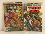 Lot of 2 Collector Vintage Marvel Comics Marvel Two-In-One Comic Books No.22.35.