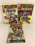 Lot of 3 Collector Vintage Marvel Comics Marvel Super Action The Avengers No.24.15.21.