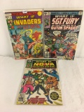 Lot of 3 Collector Vintage Marvel Comics What If The Invaders Mix Comic Books No.4.14.15.