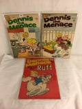 Lot of 3 Vintage Fawcett Comics Dennis the Menace Comic No. 112, 121, 1