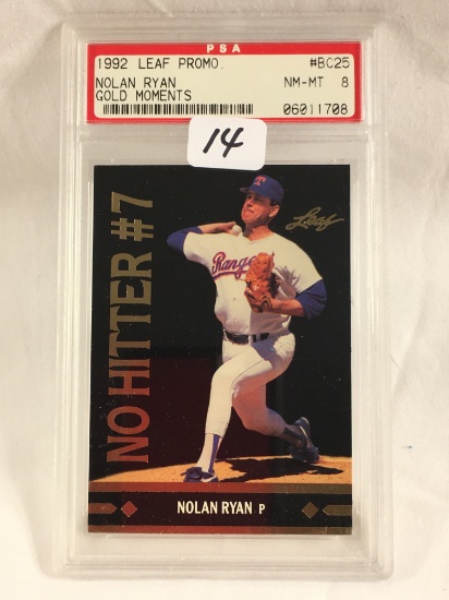 Collector PSA 1992 Leaf Promo #BC25 Nolan Ryan NM-MT 8 06011708 Baseball Card