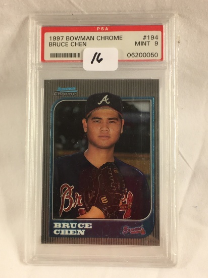 Collector PSA 1997 Bowman Chrome #194 Bruce Chen MINT 9 06200050 Card